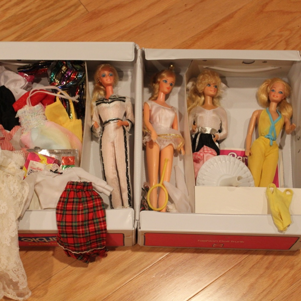 Barbie 1980's Western Winking Golden Dream Case Ballerina Happy Bday My First
